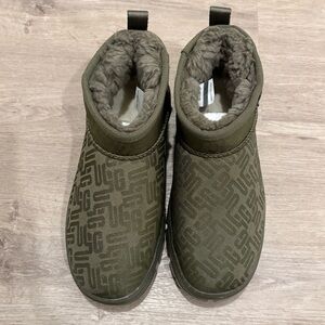 Ugg’s Classic Mini Monogram Boots Burnt Olive, 7